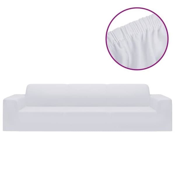 vidaXL Stretch Cover för 4-sits soffa Vit polyesterjersey 332951