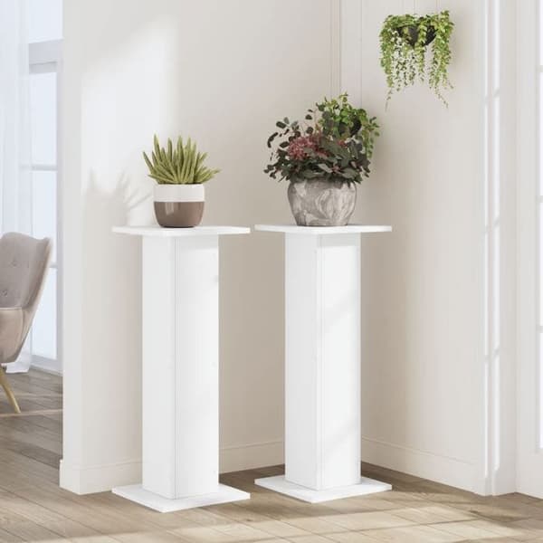 vidaXL Stöd för växter 2 st vit 30x30x80 cm träfiber 3307864