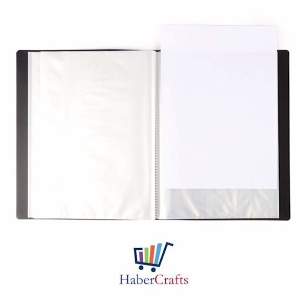 Habercrafts - HC718716A5201D - Presentationspärm med 20 genomskinliga plastfickor - A5-format - 40 visningar