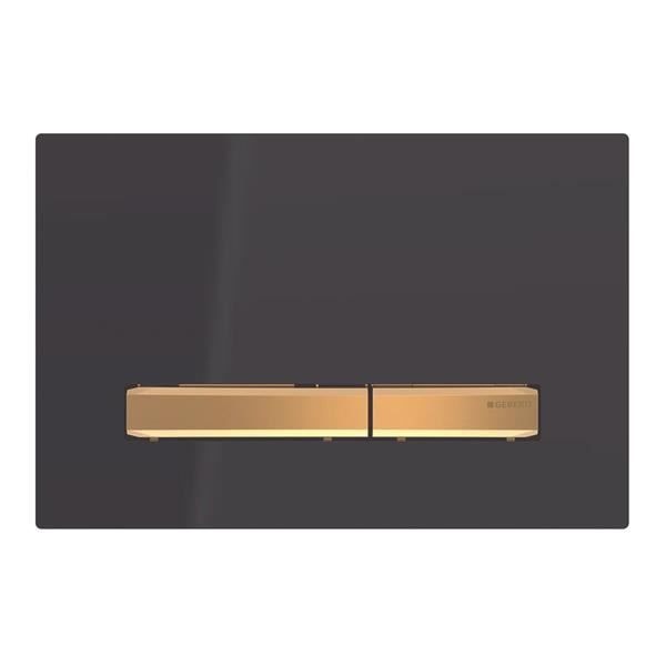 Geberit sigma 50 dubbelspolande kontrollplatta för WC 24,6x16,4cm mässing/svart