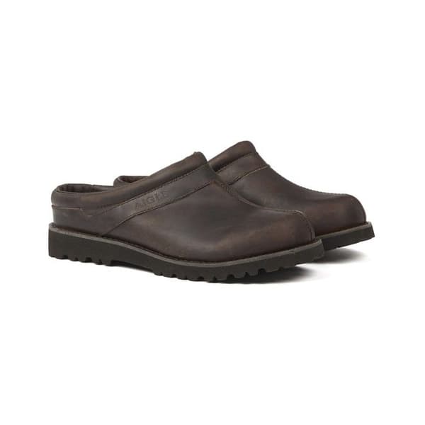 Aigle Basilo läder träskor brun 43