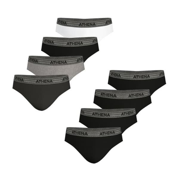 8-pack kalsonger herr Ecopack Basic Bomull Athena Antracit-Grå Melange-Svart-Vit-Svar XL