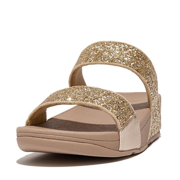 Mules med kilklack - FitFlop - Lulu Slide - Svart - Microwobbleboard-sulor - Glittrande paljetter svart glitter