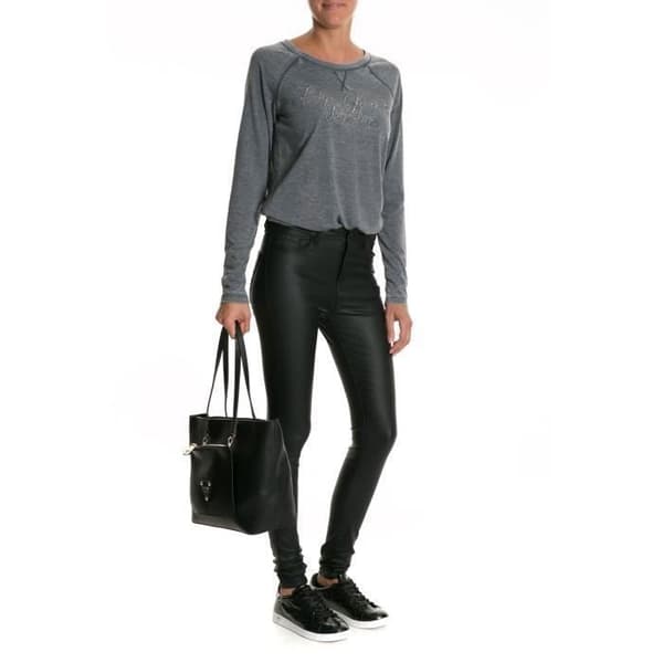 Jean Slim Seven Vero Moda - Svart Satin - Slim Passform Svart S