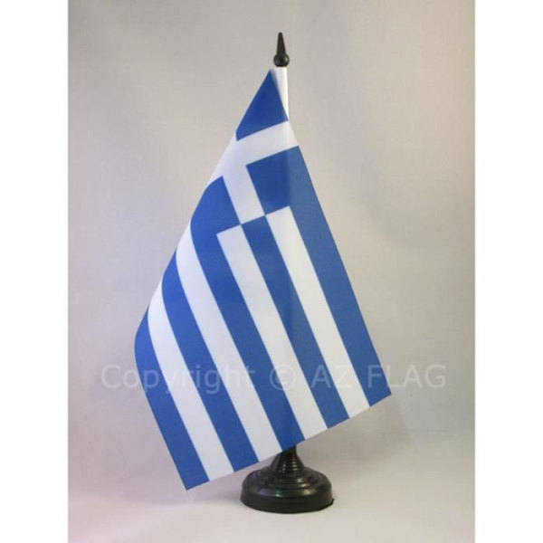 Greklands bordsflagga 21x14cm - grekisk hög ... Svart
