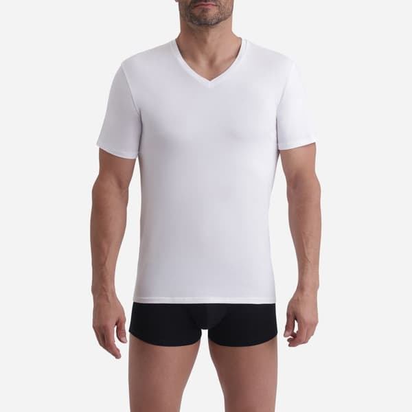 2-pack Andningsbara T-shirts V-ringad Gots Good[] Herr Vit XXL