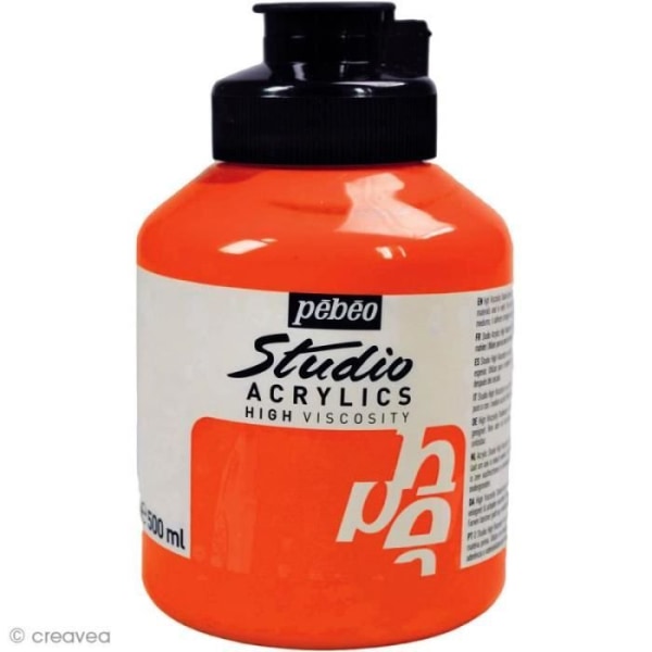 Pébéo Studio akrylfärg - Hög viskositet - 500 ml Neon Orange