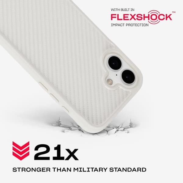 EvoArmor skyddsskal för iPhone 16 Plus kompatibelt med MagSafe - 21 x standard militär - kräm grädde