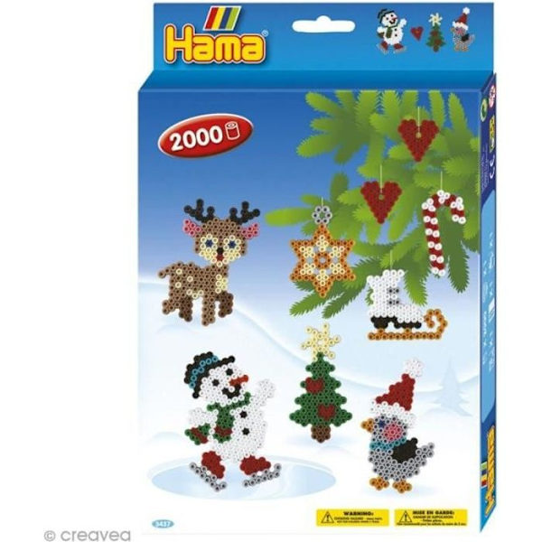 Hama Midi Christmas Beads Box 2 - 2000 pärlor - HAMA - Pärlspel för barn från 5 år och uppåt Flerfärgad
