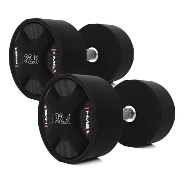 Set med hantlar - HMS - HPC - Polyuretan - 40-50 kg - 10 stycken Svart