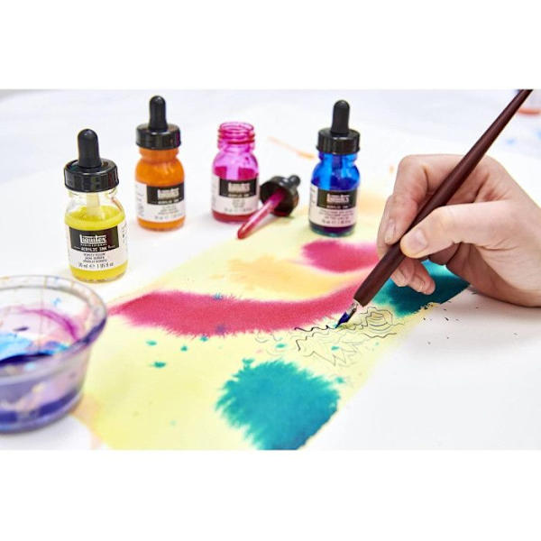 Akrylfärg - Liquitex Pro - Aqua färger - 6 flaskor om 30ml - Kalligrafi Akvafärger