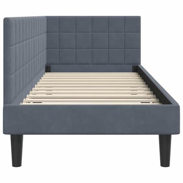 vidaXL Hörnsängram Mörkgrå 80 cm x 200 cm Sammet 42016409