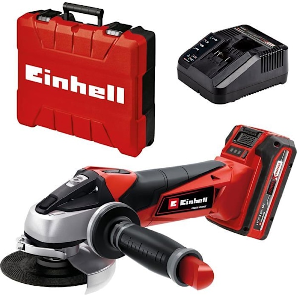 EINHELL sladdlös vinkelslip TE-AG 18/115 Li Kit (1x3,0Ah) Röd