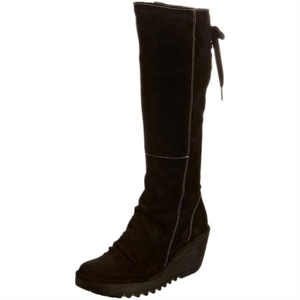Kvinnor wedges - Fly London - Yust - Nubuckläder - Inre dragkedja - Justerbar snörning Svart 37