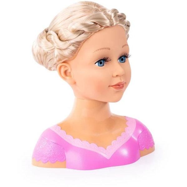BAYER DESIGN - Charlene Super Model Blond Styling Head med Makeup rosa och lila