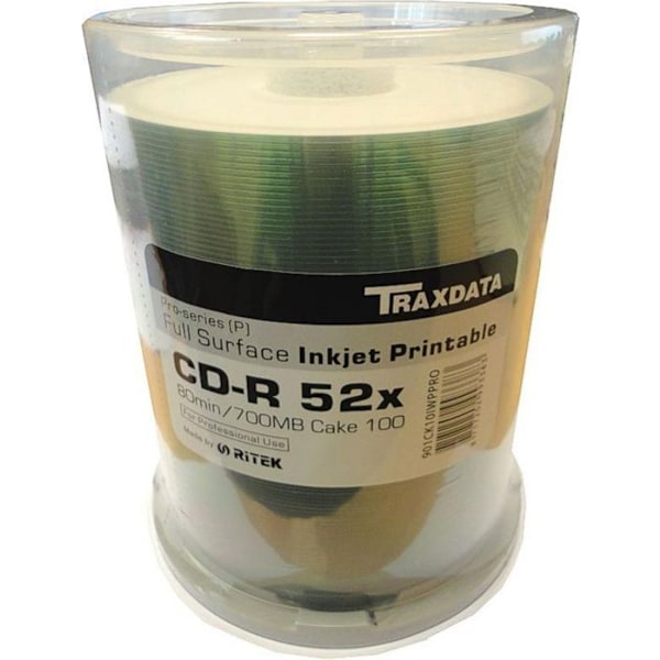 Cd skiva för pc - dvd skiva för pc - blu-ray för pc Traxdata - 901CK10IWPPRO - CD-R 700 Mo 52x 100 stycken ()