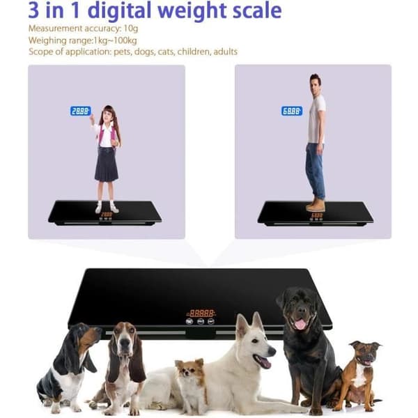 Digitalvåg för djur - GENERIC - Standardmodell - Kapacitet 100 kg - Precision 10 g - kg/oz/lb