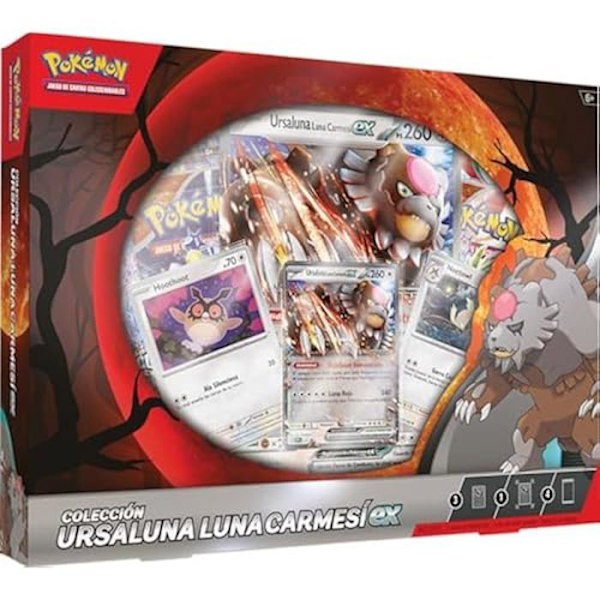 Pokémon JCC Samling Ursaluna Lune cramoisie ex (4 holografiska kort och 4 boosters av JCC) Flerfärgad