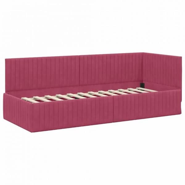 Vidaxl Sängram Vinkelsäng Bordeaux 80 cm x 200 cm Sammet