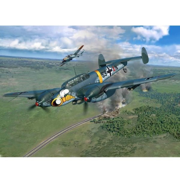 Militärflygplansmodell - REVELL - Messerschmitt Bf110 C-7 - 423 delar - skala 1/32 Unik