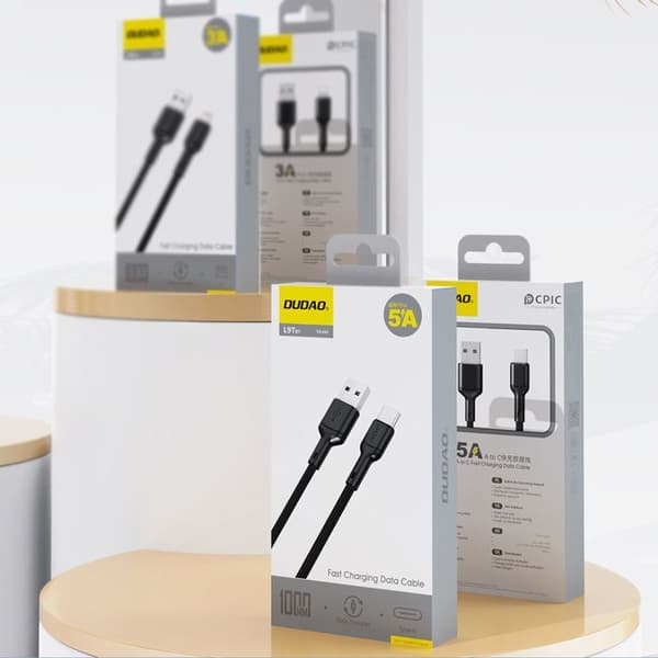 USB-A - USB-C-kabel 5A 1 m - svart