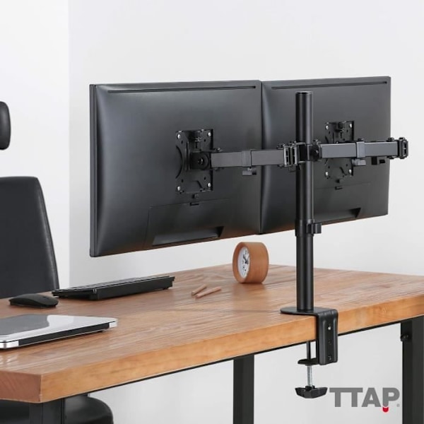 Stödmonter - Ttap - Dubbelarm - 90° lutning - 360° rotation - VESA 75x75/100x100