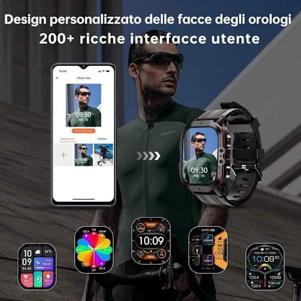 Smartwatch - OUKITEL - BT20 - AMOLED-skärm 1,96 - Bluetooth - Röstassistent