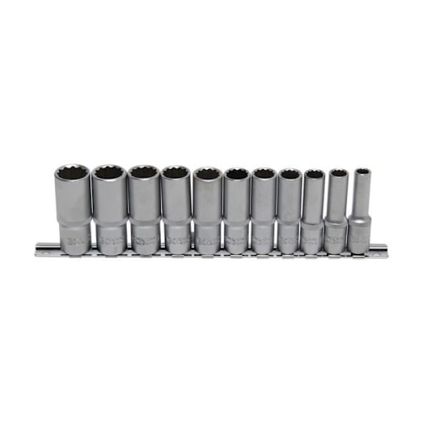 Hylssats, tolv punkt, djup 10 mm (3/8") 11 stycken