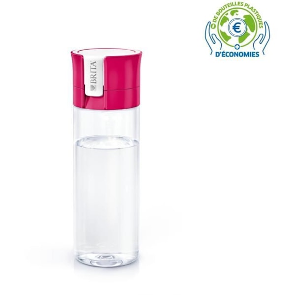BRITA rosa transparent filterflaska - 1 MicroDisc-filter ingår rosa