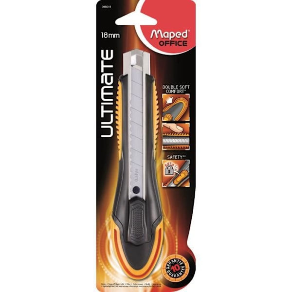 Kutter - MAPED - Ultimate Högerhänt - 18mm - Automatisk låsning - Integrerad bladbrytare