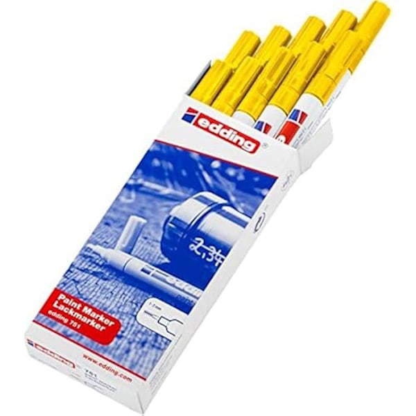 Målarpenna - EDDING - 751 - Gul - 10 pennor - Rund spets 1-2mm 05: 10 pennor - Gul