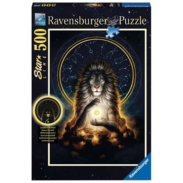 500 bitars fosforescerande pussel - Ravensburger - Strålande lejon - Djur - Vuxen - Inomhus