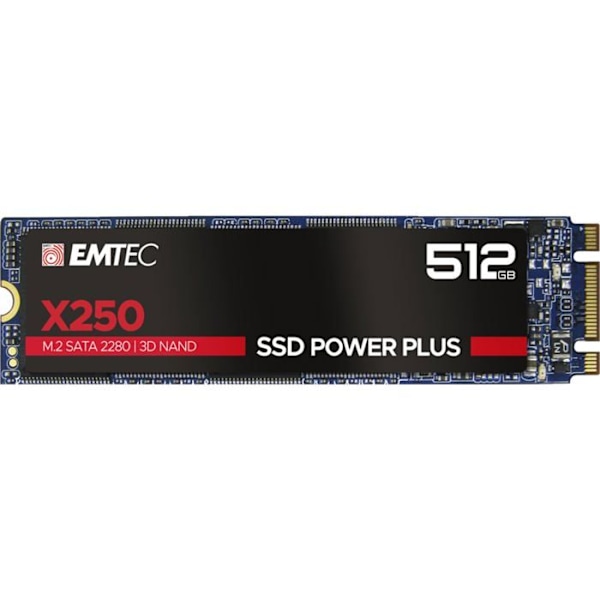 SSD Emtec X250 M.2 512 GB SATA III 3D NAND - EMTEC - ECSSD512GX250 - Stötsäker - TRIM - 3D NAND