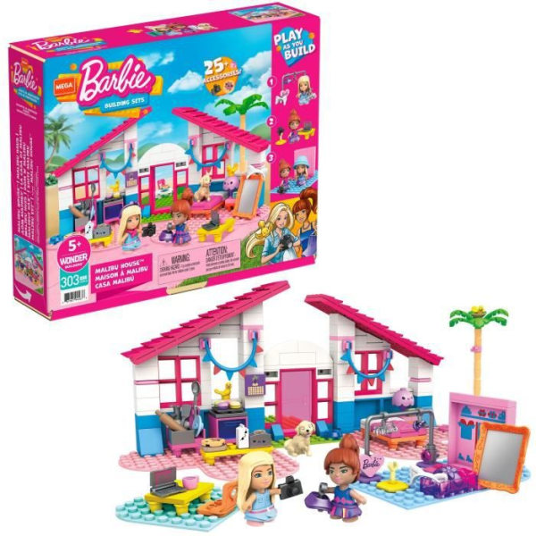 Mega Construx Barbie - Hus i Malibu - Byggstenar - Från 5 år