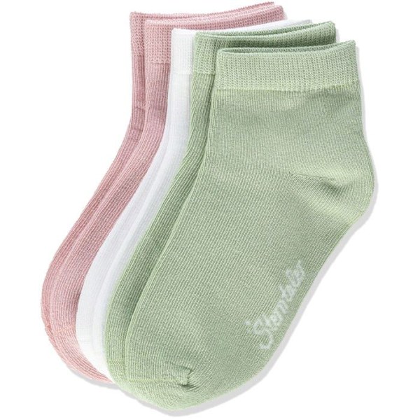 Slip-on Sterntaler - 8512200 - Sneakersockor 3-pack Bambus Socken, ljusrosa, 18 Baby Flicka zartrosa 18
