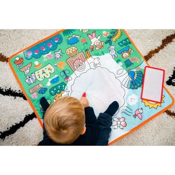 Kreativ aktivitet - NATHAN - Coloréo Baby - Färgläggning med vatten, passande mattor och filt Flerfärgad