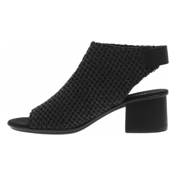 Rieker svarta sandaler med medellåg klack för kvinnor Svart 36