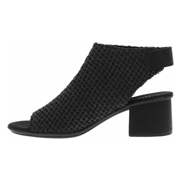 Sandaler dam - Rieker - Svart - Medelhöjd klack 5,5 cm - Justerbar spänne - Flätade Svart 36