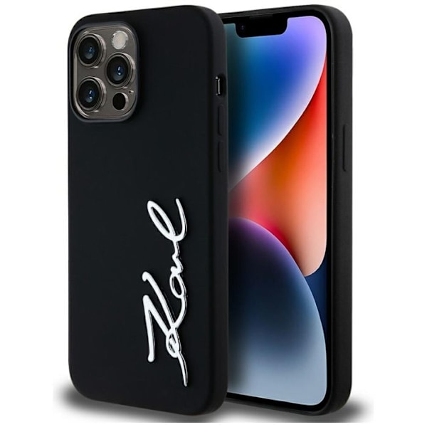 Coque för iPhone 14 Pro Max - Karl Lagerfeld Silikon (KLHCP14XSCSCMSMVVK) - Karl Script svart