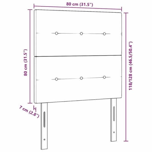 vidaXL Huvudgavel Mörkgrön 80 cm Sammet 3337792