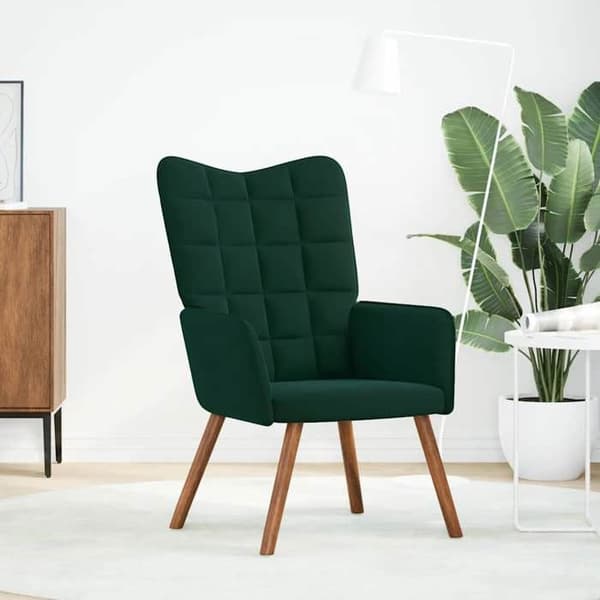 vidaXL Recliner Mörkgrön Sammet 4016812