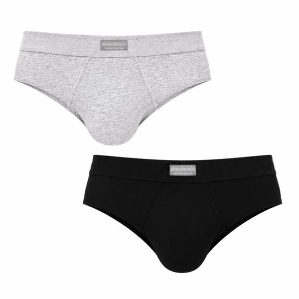 Pack-2 anatomiska slipsar i andningsbart tyg fram A5399 man-Grå-svart Mörkgrå XL