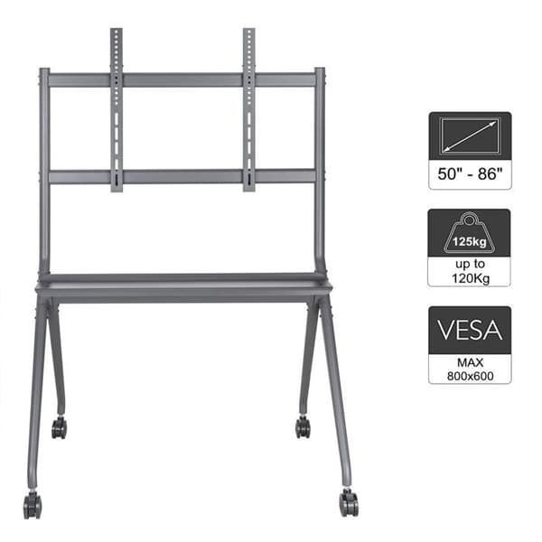 Mobilstöd för XL TV 50" - 86" - EWENT - EW1542 - Utrustningsplattform - Kabelhantering