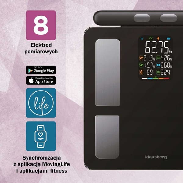 ANALYTISK BADVÅG SMART IOS ANDROID KLAUSBERG KB-7856