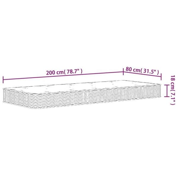 vidaXL Bonnell resårmadrass Medium 80x200 cm 372983