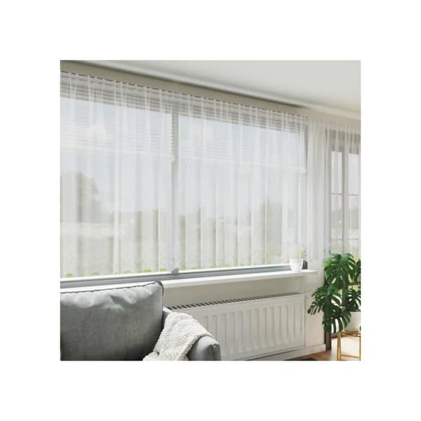 Blomster spetsgardin - vidaXL - 180x600 cm - Vit - Polyester - Ljusfiltrerande - Flexibel installation Vit