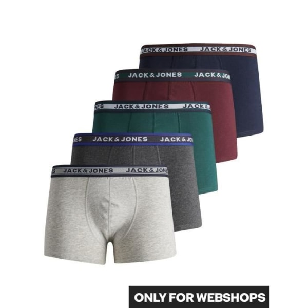 Boxers - JACK & JONES - 5-pack - Mörkgrå - Ultra-komfortabel - Elastisk midja Mörkgrå XXL