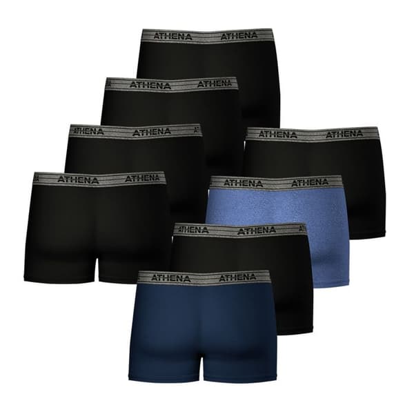 8-pack herrboxers Ecopack Basic Cotton Athena Blå-Svart-Blå melerad-Svart-Svart-S M