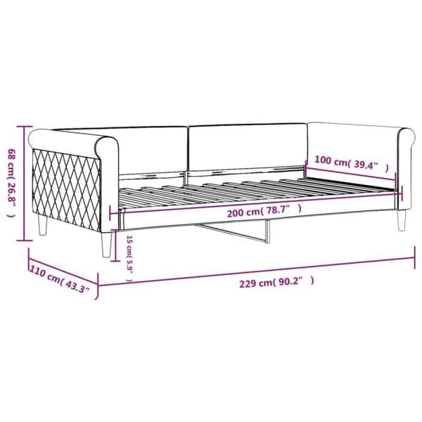 vidaXL Sovsäng rosa 100x200 cm sammet 354254