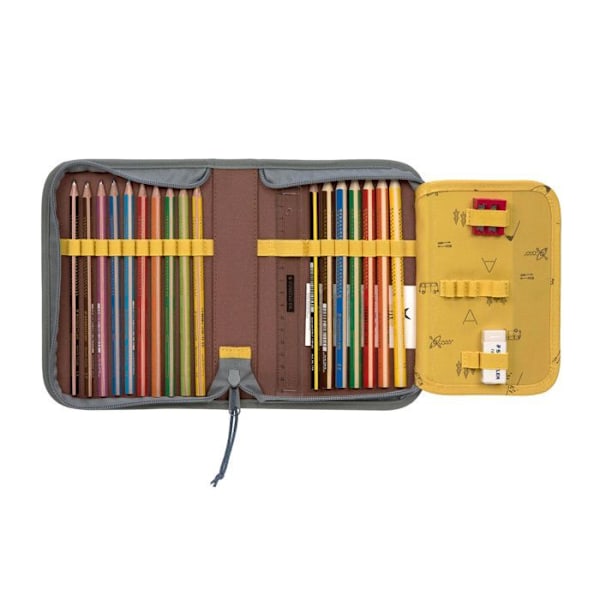 Skolväska - Lässig - Äventyrsbuss - 40 cm - Blå - Polyester grön, turkos, brun
